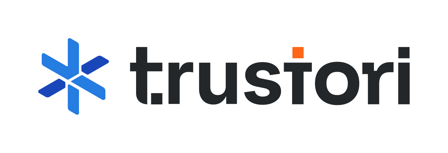 Trustori corporate logo, showcasing digital fingerprint authentication.