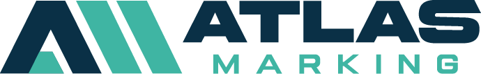 Atlas Marking corporate logo, showing laser precision and industrial trace.